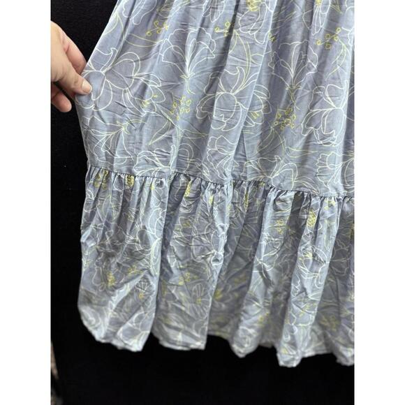 Sweet Salt Women’s Lt Blue Floral Tiered Flutter Sleeve Modest Maxi Dress Large - Picture 6 of 9